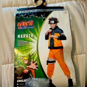 Boys Naruto Costume and Wig - Size Small 4-6